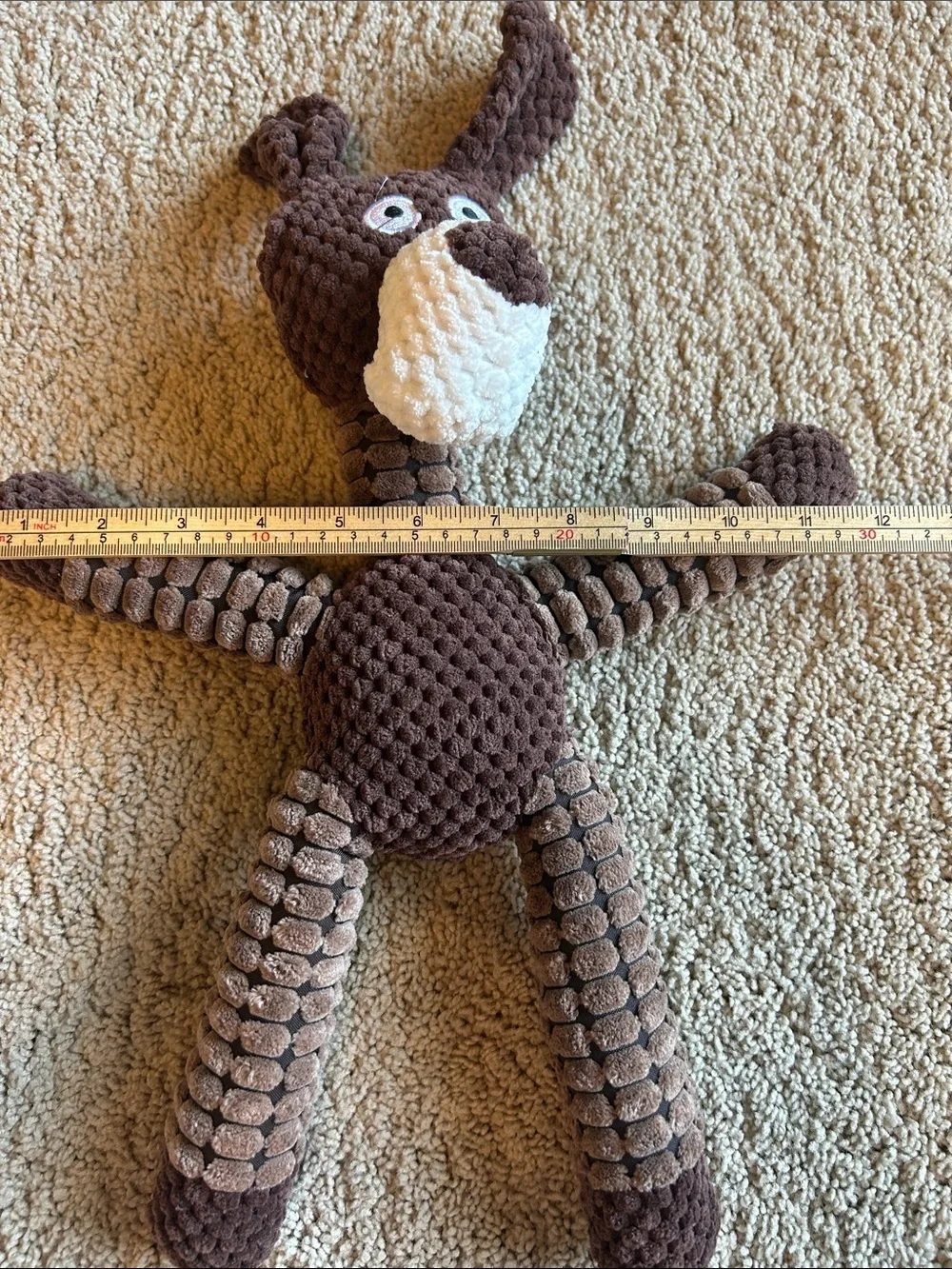Textured Corduroy Plush Donkey Dog Squeaker Toy NWOT